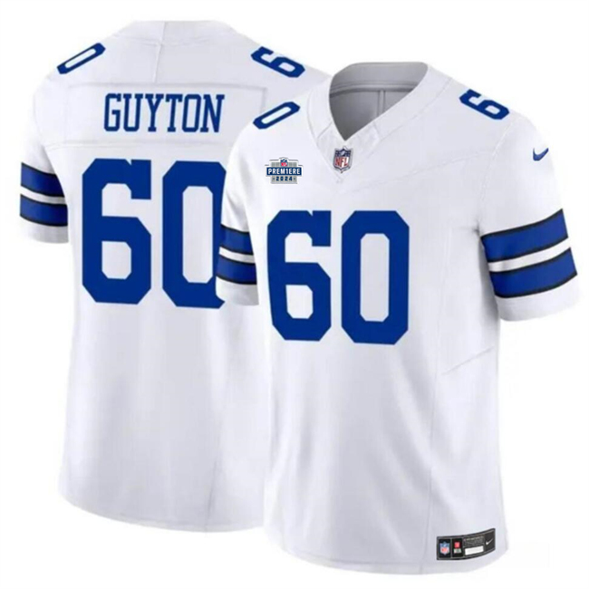 Men's Dallas Cowboys #60 Tyler Guyton White 2024 F.U.S.E With Dradt Patch Vapor Untouchable Limited Stitched Jersey